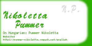 nikoletta pummer business card